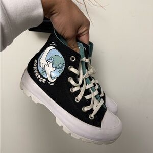 Converse Chuck Taylor All Star Lugged Boot Black Love Your Mother WMN SZ 7 Used